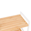 5-Tier Storage Shelf – Bamboo – White and Natural – Adjustable Heights