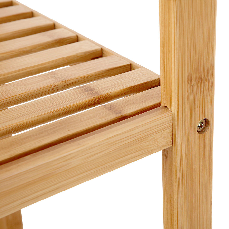 5-Tier Bamboo Shelf – Natural Finish – Versatile Standing Rack for Narrow Spaces