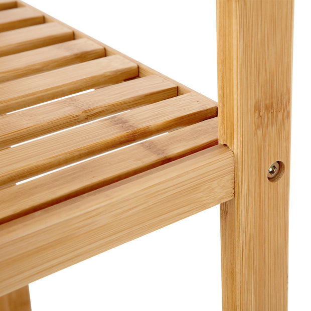 5-Tier Bamboo Shelf – Natural Finish – Versatile Standing Rack for Narrow Spaces