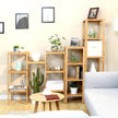 5-Tier Bamboo Shelf – Natural Finish – Versatile Standing Rack for Narrow Spaces