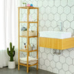 5-Tier Bamboo Shelf – Natural Finish – Versatile Standing Rack for Narrow Spaces