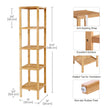 5-Tier Bamboo Shelf – Natural Finish – Versatile Standing Rack for Narrow Spaces