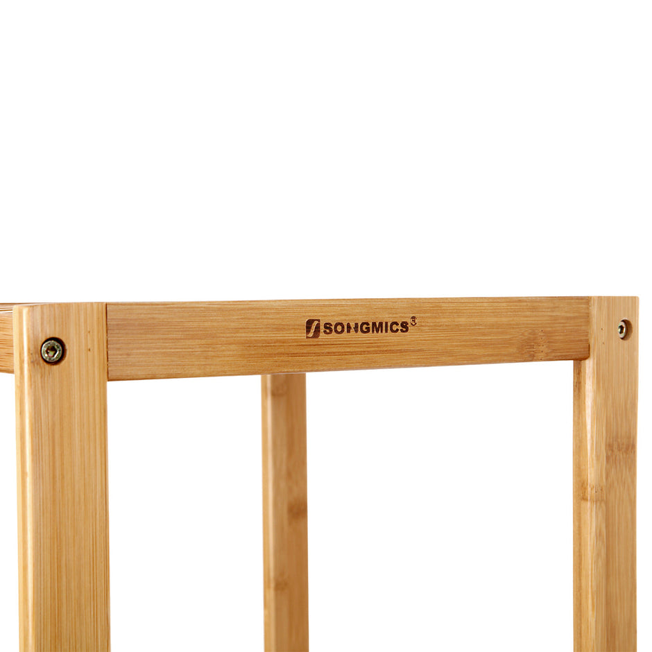 5-Tier Bamboo Shelf – Natural Finish – Versatile Standing Rack for Narrow Spaces