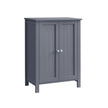 Freestanding Bathroom Cabinet – Wood – White – Double Door with Adjustable Shelves