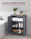 Freestanding Bathroom Cabinet – Wood – Flint Grey – Double Door with Adjustable Shelves