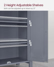 Freestanding Bathroom Cabinet – Wood – Flint Grey – Double Door with Adjustable Shelves