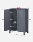 Freestanding Bathroom Cabinet – Wood – Flint Grey – Double Door with Adjustable Shelves