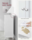 Freestanding Bathroom Cabinet – Wood – White – Double Door with Adjustable Shelves