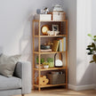 5-Tier Storage Shelf – Bamboo – Natural – Multifunctional Design for Bathroom, Kitchen, Living Room, and Hallway