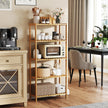 5-Tier Storage Shelf – Bamboo – Natural – Multifunctional Design for Bathroom, Kitchen, Living Room, and Hallway