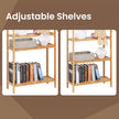 5-Tier Storage Shelf – Bamboo – Natural – Multifunctional Design for Bathroom, Kitchen, Living Room, and Hallway