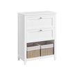 Bathroom Cabinet – Wood – Cloud White – 2 Drawers with Adjustable Dividers and 2 Baskets