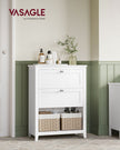 Bathroom Cabinet – Wood – Cloud White – 2 Drawers with Adjustable Dividers and 2 Baskets