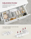 Bathroom Cabinet – Wood – Cloud White – 2 Drawers with Adjustable Dividers and 2 Baskets
