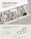 Bathroom Cabinet – Wood – Cloud White – 2 Drawers with Adjustable Dividers and 2 Baskets