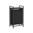 Pull-Out Laundry Basket – Metal Frame – Ink Black and Rustic Brown – Removable Laundry Bag
