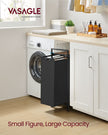 Pull-Out Laundry Basket – Metal Frame – Ink Black and Rustic Brown – Removable Laundry Bag