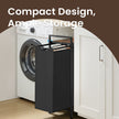 Laundry Hamper – Metal – Rustic Brown and Black – Pull-Out Liner with Shelf, 65L