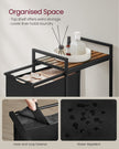 Pull-Out Laundry Basket – Metal Frame – Ink Black and Rustic Brown – Removable Laundry Bag