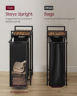 Pull-Out Laundry Basket – Metal Frame – Ink Black and Rustic Brown – Removable Laundry Bag
