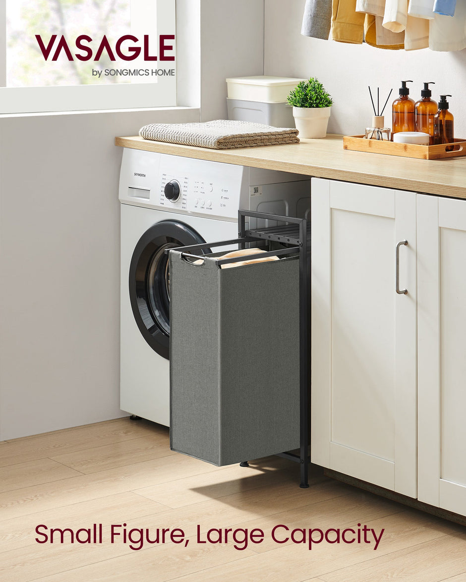 Laundry Basket – Metal Frame – Slate Grey and Charcoal Grey – Pull-Out and Removable Design