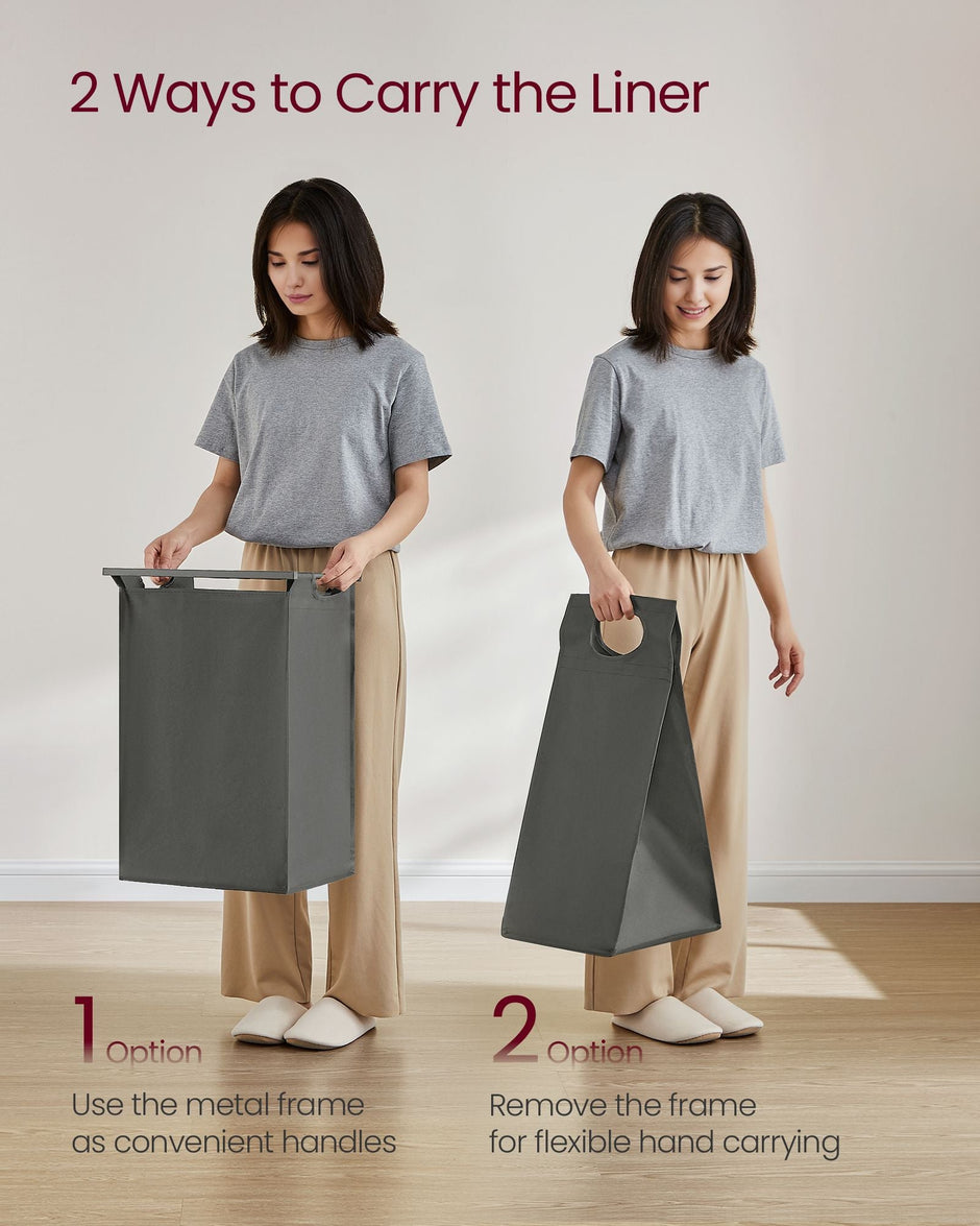 Laundry Basket – Metal Frame – Slate Grey and Charcoal Grey – Pull-Out and Removable Design