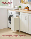 Pull-Out Laundry Basket – Metal Frame – Cream White and Cloud White – Removable Laundry Bag
