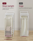 Pull-Out Laundry Basket – Metal Frame – Cream White and Cloud White – Removable Laundry Bag