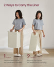 Pull-Out Laundry Basket – Metal Frame – Cream White and Cloud White – Removable Laundry Bag