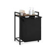 Laundry Basket – Metal Frame and Fabric – Rustic Brown and Black – Pull-Out and Removable Bag, 65L