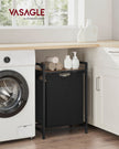 Laundry Basket – Metal Frame and Fabric – Rustic Brown and Black – Pull-Out and Removable Bag, 65L