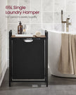 Laundry Basket – Metal Frame and Fabric – Rustic Brown and Black – Pull-Out and Removable Bag, 65L