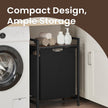 Laundry Hamper – Metal – Rustic Brown and Black – Pull-Out Liner with Shelf, 65L