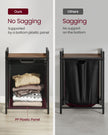 Laundry Basket – Metal Frame and Fabric – Rustic Brown and Black – Pull-Out and Removable Bag, 65L