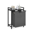Laundry Basket – Metal Frame – Rustic Brown and Black – Pull-Out and Removable Liner Bag, 65L