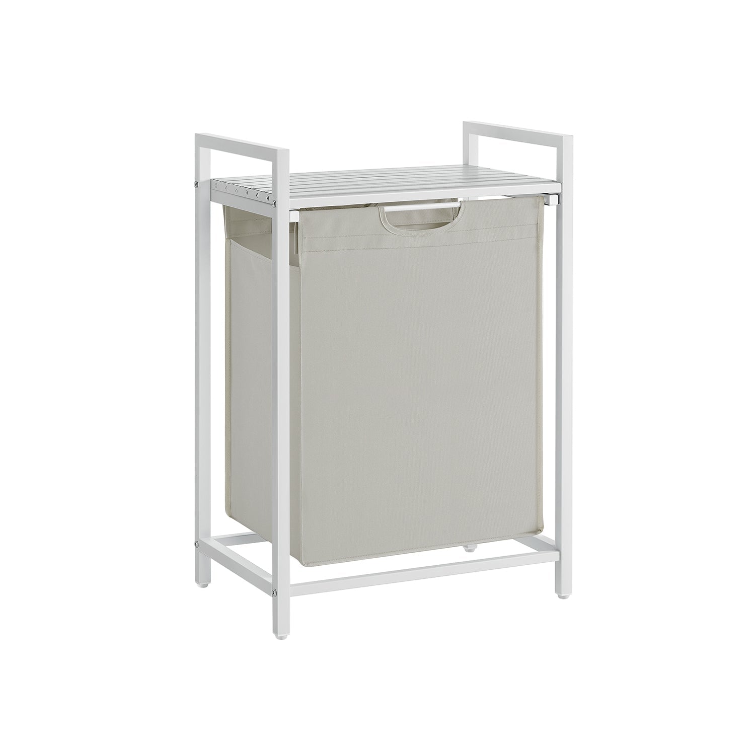 Laundry Basket – Metal Frame – Rustic Brown and Black – 65L Capacity with Pull-Out and Removable Bag