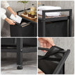 Laundry Sorter – Metal Frame and Oxford Fabric – Rustic Brown and Black – Includes Removable Bags and Shelf