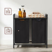 Laundry Sorter – Metal Frame and Oxford Fabric – Rustic Brown and Black – Includes Removable Bags and Shelf