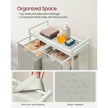 Laundry Basket – Metal Frame and Oxford Fabric – White with Rustic Brown Accents – Includes Shelf and Removable Bags