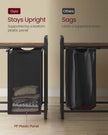 Laundry Hamper – Metal Frame and Oxford Fabric – Ink Black, Dove Gray, and Rustic Brown – 2-Compartment with Shelf and Removable Bags
