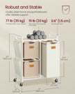 Laundry Hamper – Fabric – Natural Beige, Camel Brown and Cream White – 3 Compartments, 100 L Capacity