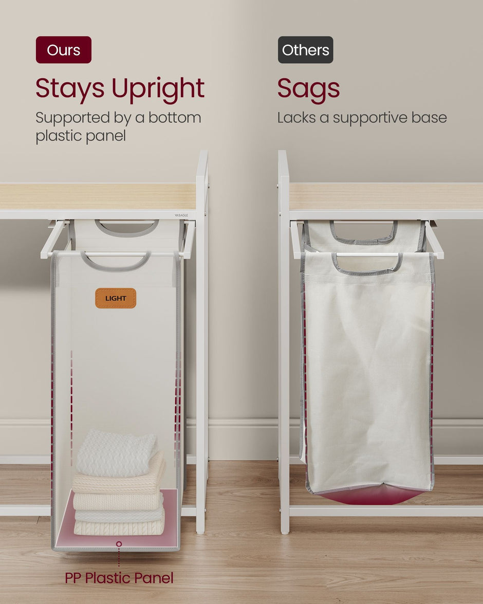 Laundry Hamper – Fabric – Dove Grey and Cream White – 4 Compartments, 150 L Capacity with Rolling Cart and Removable Liners