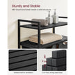 Laundry Basket – Fabric – Black and Grey – Dual Pull-Out Bags with Shelves, 46L Capacity Each