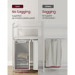 Laundry Basket – Fabric – White – 2 Shelves with 2 Removable Bags, 46L Capacity Each