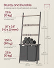 Laundry Basket – Fabric – Heather Greige and Slate Grey – 2-Section with Pull-Out Removable Liners and Blanket Ladder
