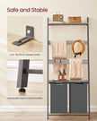 Laundry Basket – Fabric – Heather Greige and Slate Grey – 2-Section with Pull-Out Removable Liners and Blanket Ladder