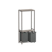 Laundry Basket – Fabric – Heather Greige and Slate Grey – 2-Section with Pull-Out Liners and Clothes Rail