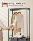 Laundry Basket – Fabric – Heather Greige and Slate Grey – 2-Section with Pull-Out Liners and Clothes Rail