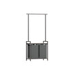 2-Section Laundry Hamper – Fabric – Natural – With Clothes Rail and Removable Liners