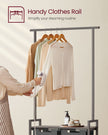 2-Section Laundry Hamper – Fabric – Natural – With Clothes Rail and Removable Liners